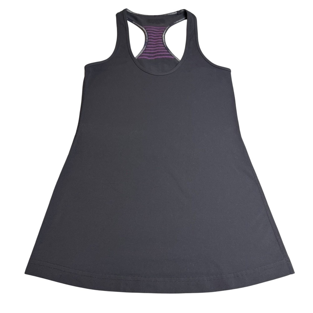 Lululemon Racerback Tank Top CRB sz 6 Coal Very Violet Ruffle‎